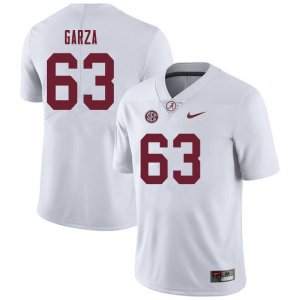 NCAA Men's Alabama Crimson Tide #63 Rowdy Garza Stitched College 2019 Nike Authentic White Football Jersey RO17L27NX